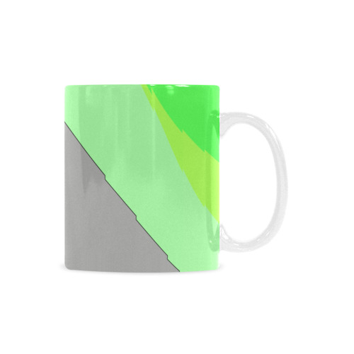 Abstract 703 - Retro Groovy Pink And Green Custom White Mug (11oz)