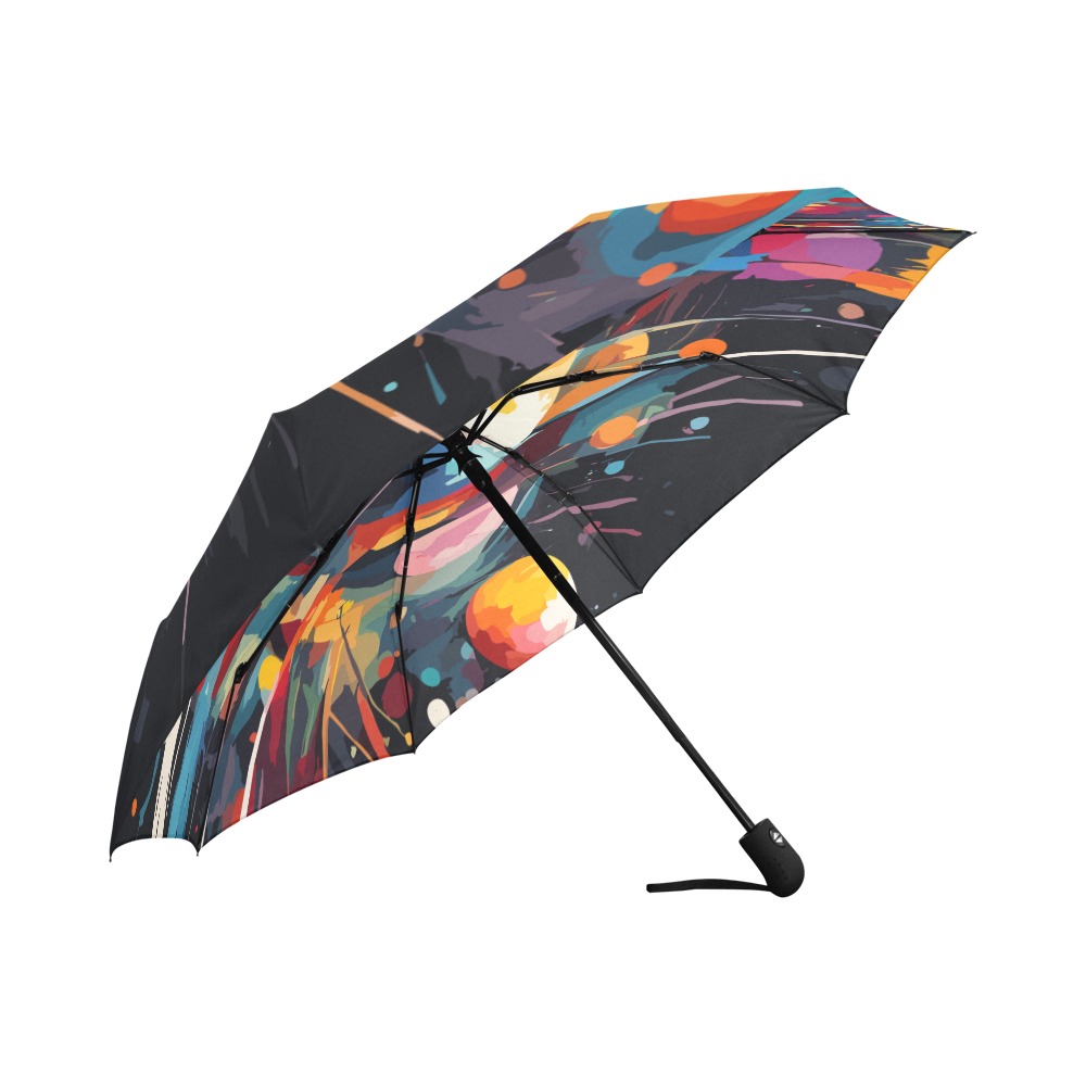 Planets and stars in deep space cool abstract art Auto-Foldable Umbrella (Model U04)