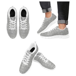 Gray fibrous textile octopus seeds patterned Women's Breathable Running Shoes (Model 055)