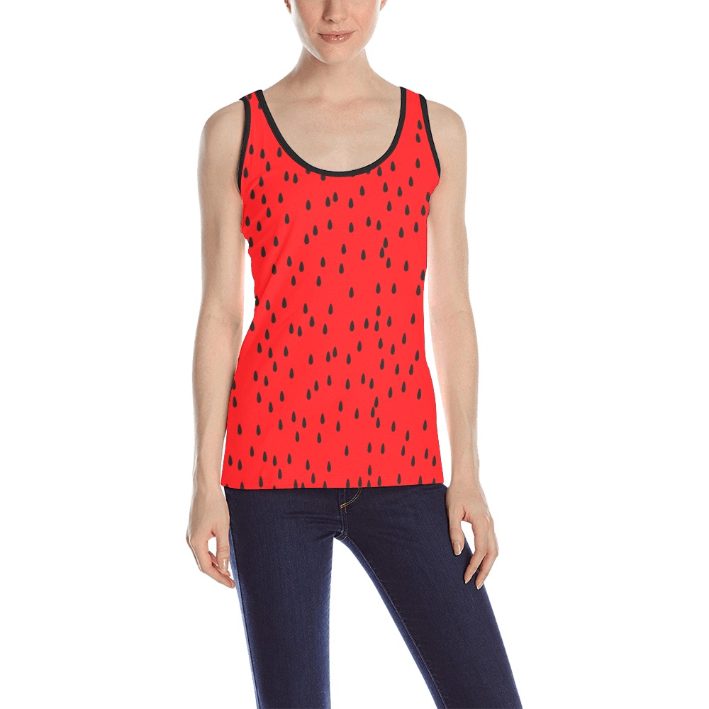 Watermelon All Over Print Tank Top for Women (Model T43)