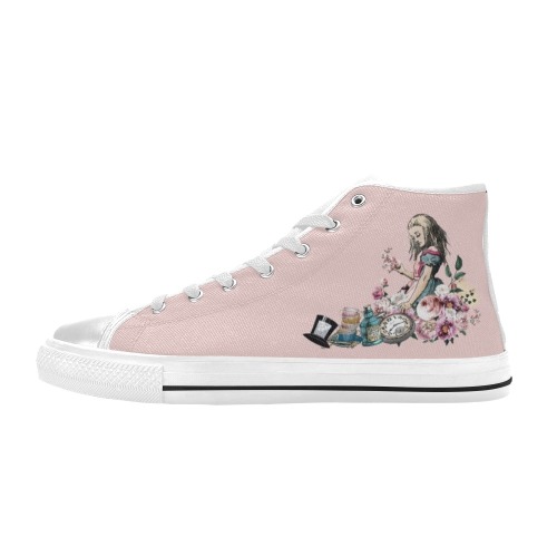 Alice in Wonderland #44 Pink | High Top Canvas Shoes for Kid (Model 017)