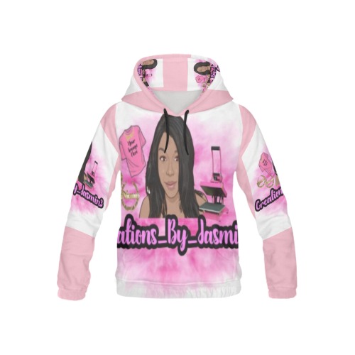 logo pink All Over Print Hoodie for Kid (USA Size) (Model H13)