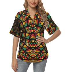 Ô Juneteenth Colors All Over Print Hawaiian Shirt for Women (Model T58)