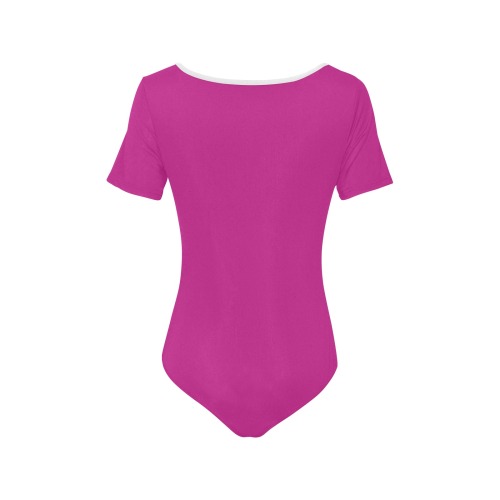 color medium violet red Women's Short Sleeve Bodysuit