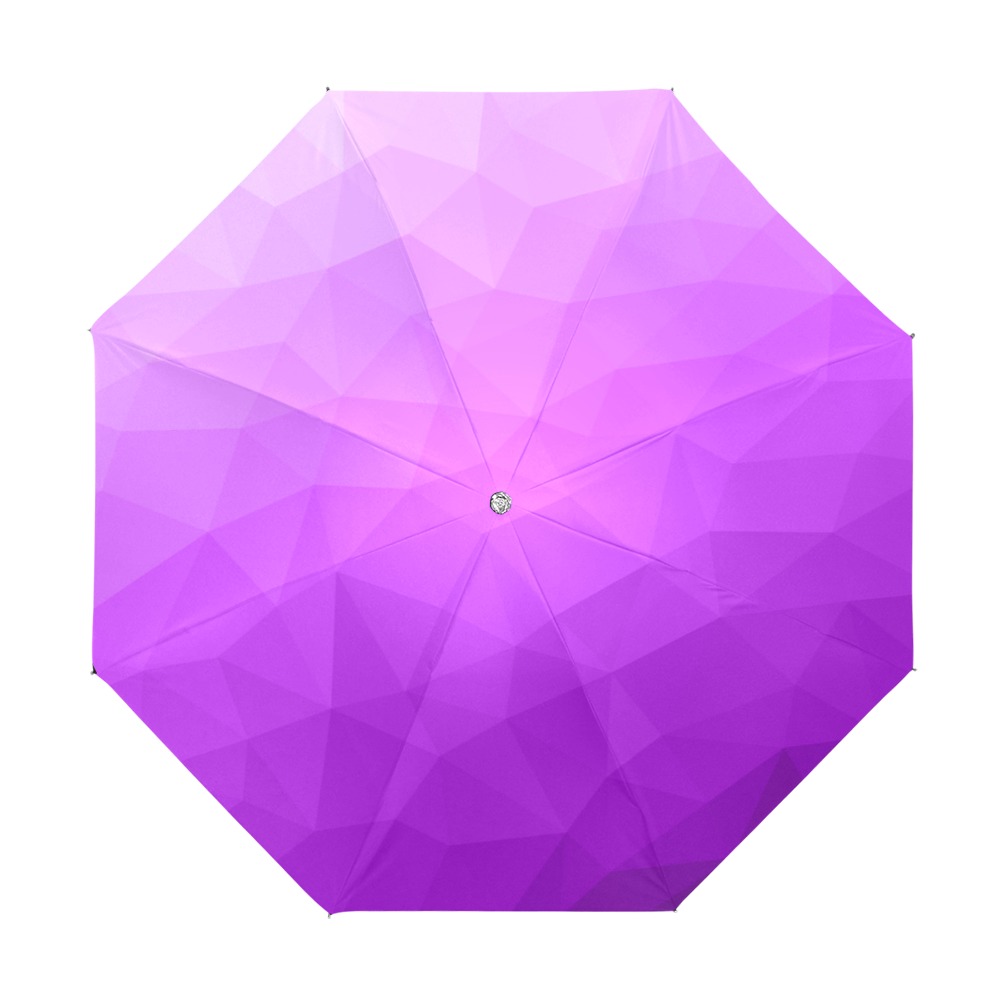 Purple gradient geometric mesh pattern Anti-UV Foldable Umbrella (U08)