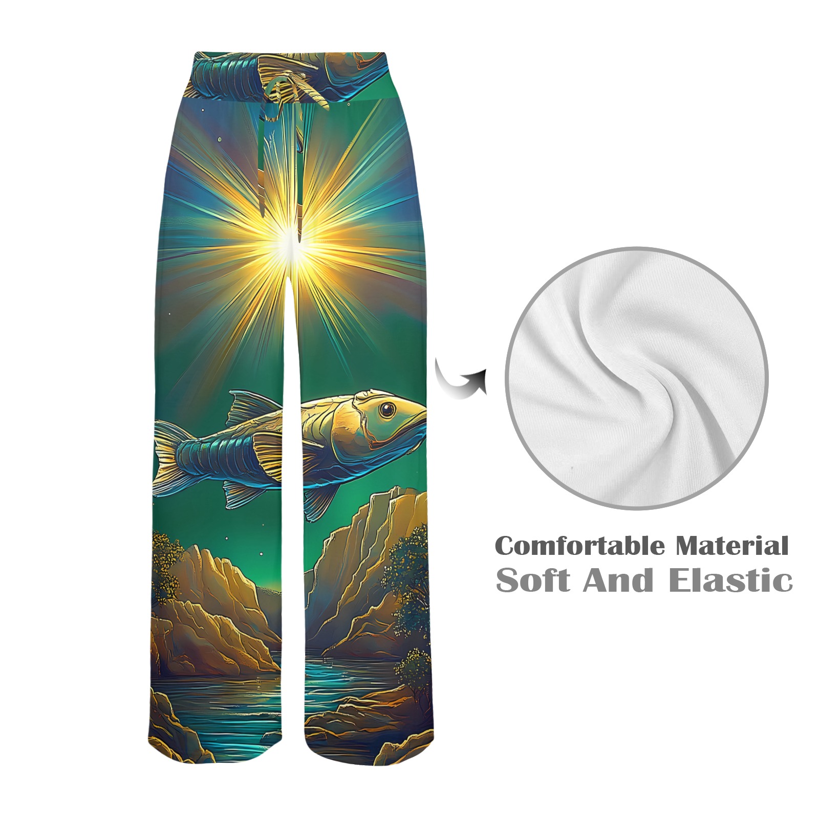 Celestial Swim Women's Wide Leg Lounge Pants (Model L77)