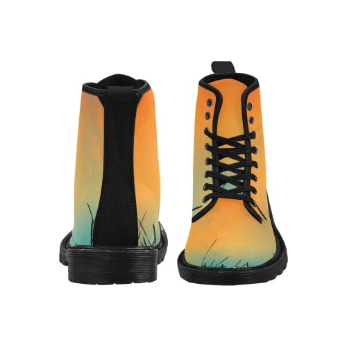 Sunset Colorful Martin Boots for Men (Black) (Model 1203H)