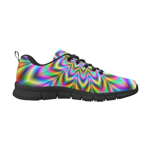 Psychedelic Flower Collection Men's Breathable Running Shoes (Model 055)