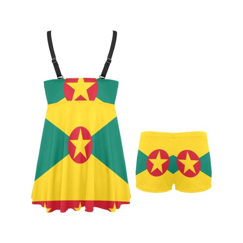 Grenada Flag Chest Pleat Swim Dress (Model S31)