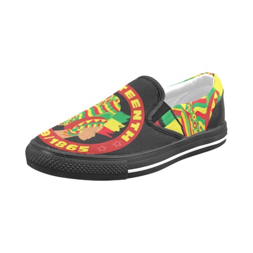 Juneteenth Afro kids kid shoe Slip-on Canvas Shoes for Kid (Model 019)