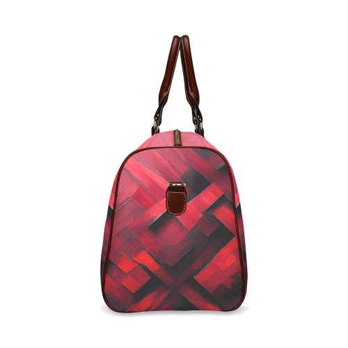 red diamond on black Waterproof Travel Bag/Large (Model 1639)