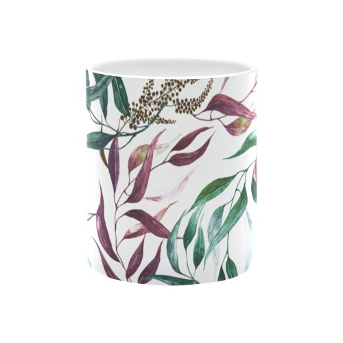 Dramatic leaves watercolor GR White Mug(11OZ)