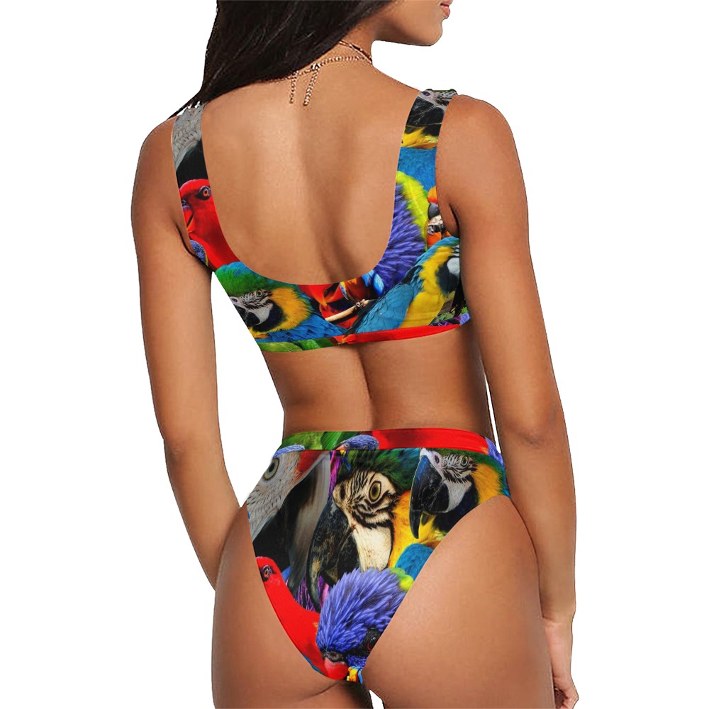 PARROTS Sport Top & High-Waisted Bikini Swimsuit (Model S07)