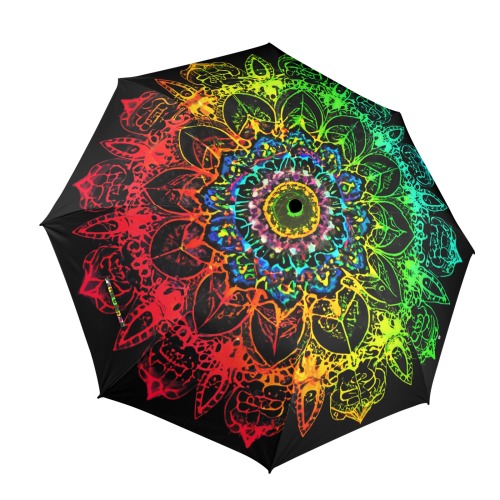 Prismatic Lotus Mandala Semi-Automatic Foldable Umbrella (Model U12)