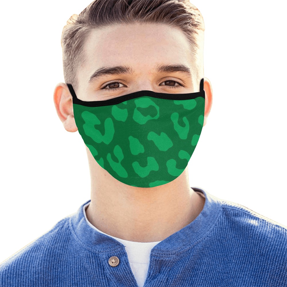 Leopard Print Pale Greens Mouth Mask