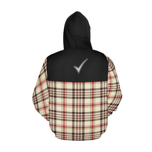 Brown  Tartan All Over Print Hoodie for Men (USA Size) (Model H13)