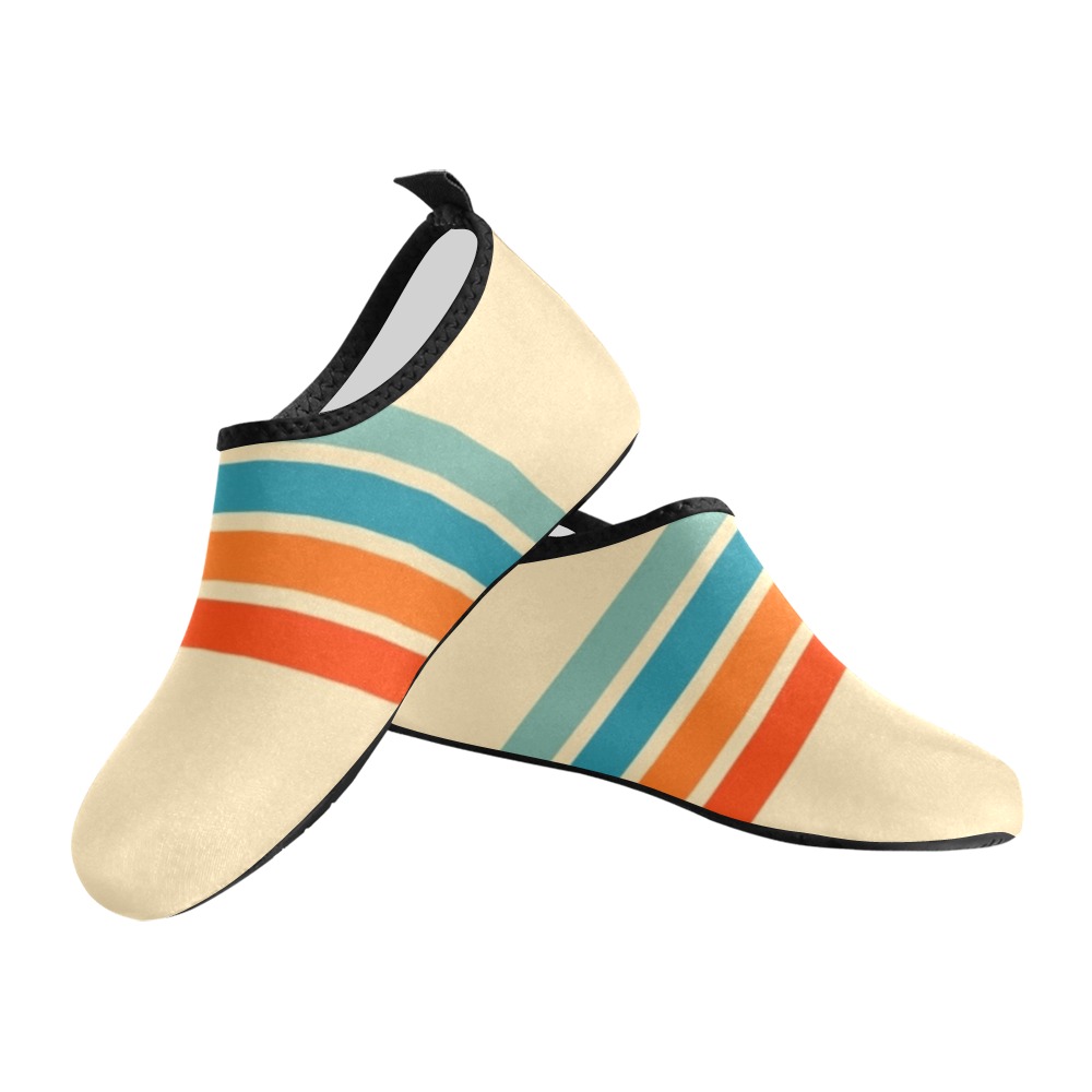 Retro Stripe Men's Slip-On Water Shoes (Model 056)