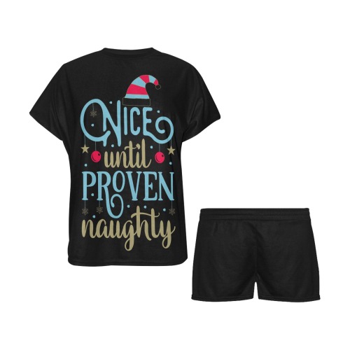 Nice Until Proven Naughty Women's Short Pajama Set