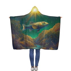 Celestial Swim Flannel Hooded Blanket 40''x50''