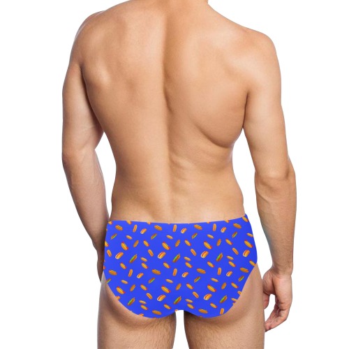 Hot Dog Pattern - Blue Men's Swimming Briefs (Model L59)