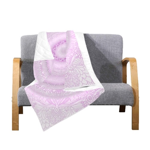 Mandala tapestry-rose et gris Quilt 40"x50"