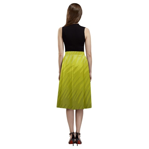 ylw wavespike Mnemosyne Women's Crepe Skirt (Model D16)