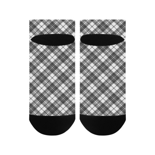Tartan black white pattern holidays Christmas xmas elegant lines geometric cool fun classic elegance Men's Ankle Socks