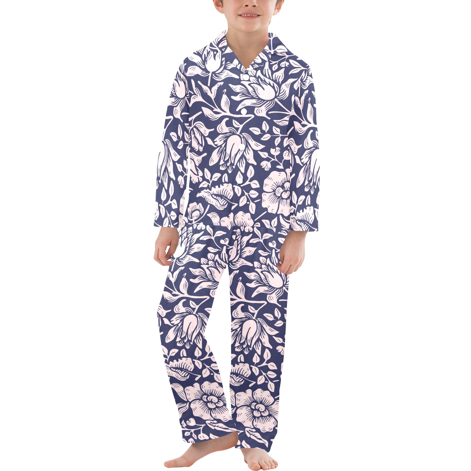 Pajama Big Boys' V-Neck Long Pajama Set