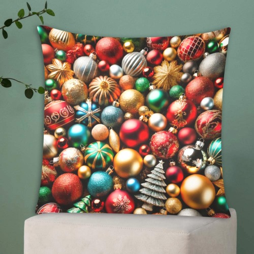 coloured baubles Custom Zippered Pillow Cases 20"x20" (Two Sides)