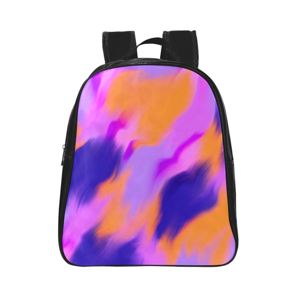 Orange and lilac brushes School Backpack (Model 1601)(Small)