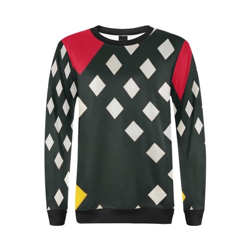 Counter-composition XV by Theo van Doesburg- All Over Print Crewneck Sweatshirt for Women (Model H18)