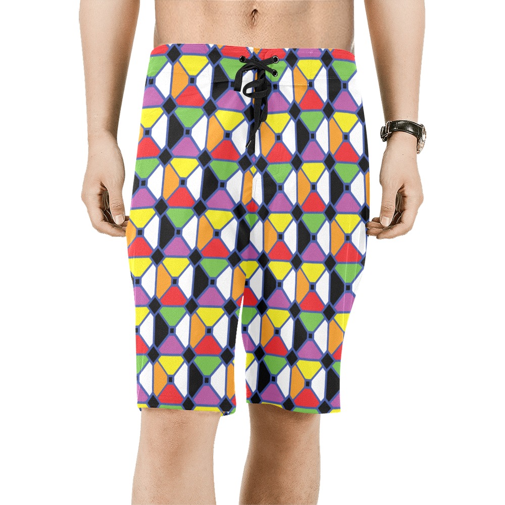 meshsquares Men's All Over Print Board Shorts (Model L16)