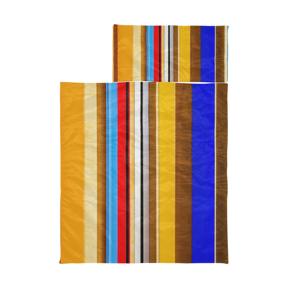 Colorful abstract pattern stripe art wood metal Kids' Sleeping Bag