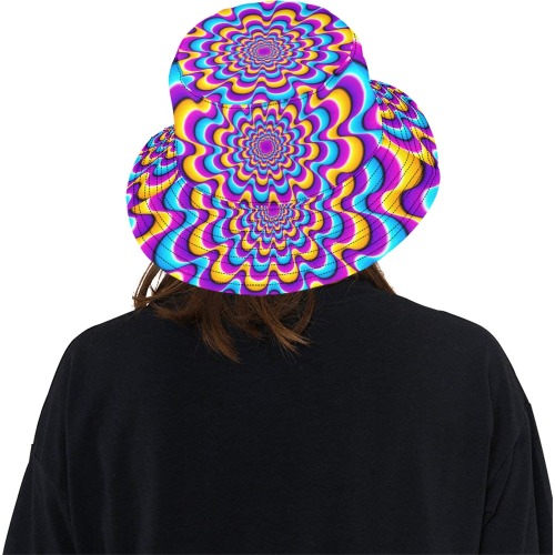 Colorful spirals. Optical expansion illusion.Bucket hat All Over Print Bucket Hat