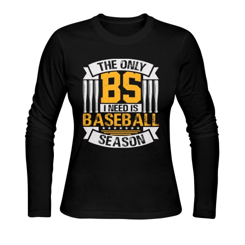 Funny Baseball Sarcasm Sunny Women's T-shirt (long-sleeve) (Model T07)