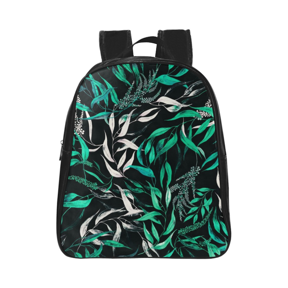 Greenish leaf paint 1 School Backpack (Model 1601)(Small)