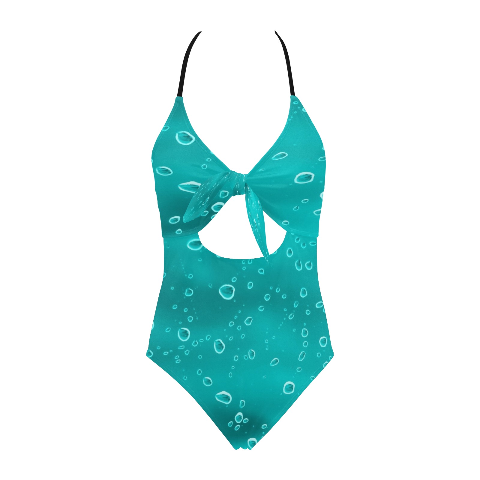 Aqua Bubbles Bow Tie Swimsuit Backless Hollow Out Bow Tie Swimsuit (Model S17)
