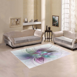 Colorful Abstract Flower Modern Floral Fractal Art Area Rug 5'3''x4'