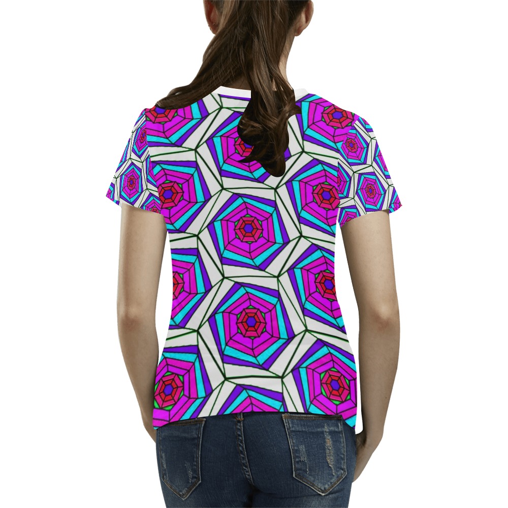 hex 1 PB All Over Print T-Shirt for Women (USA Size) (Model T40)