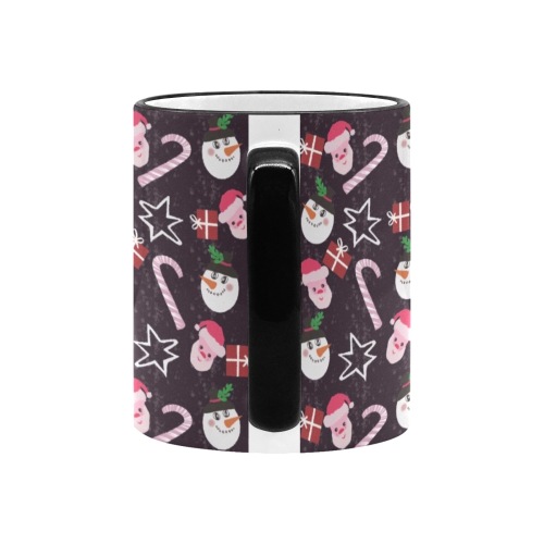 Christmas pattern design Custom Edge Color Mug (11oz)