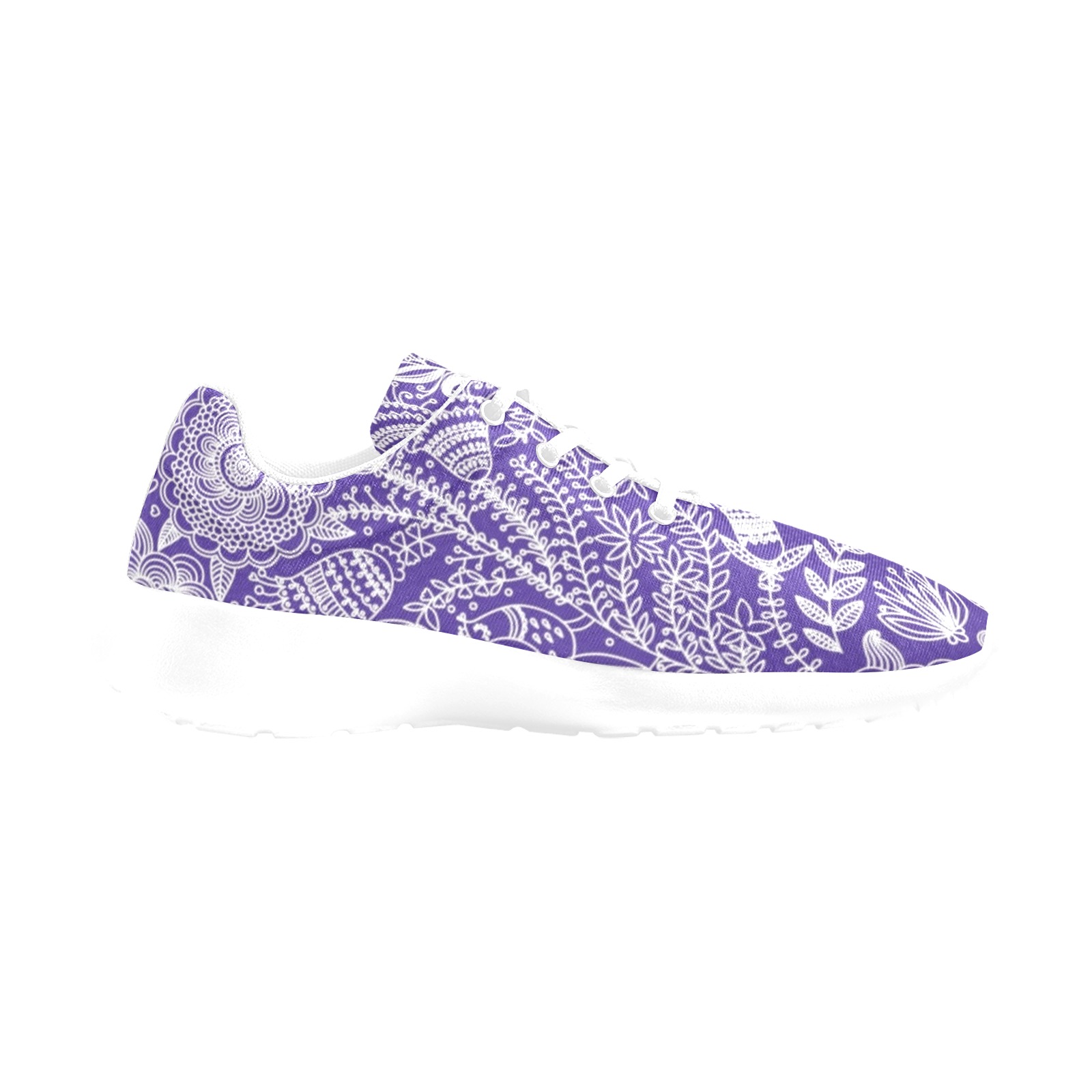 Elaborate Purple Floral Women's Athletic Shoes (Model 0200)