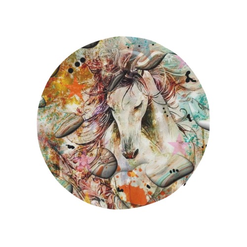 Horse of Love by Nico Bielow Round Seat Cushion