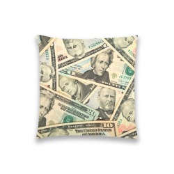 US PAPER CURRENCY Custom  Pillow Case 18"x18" (one side) No Zipper