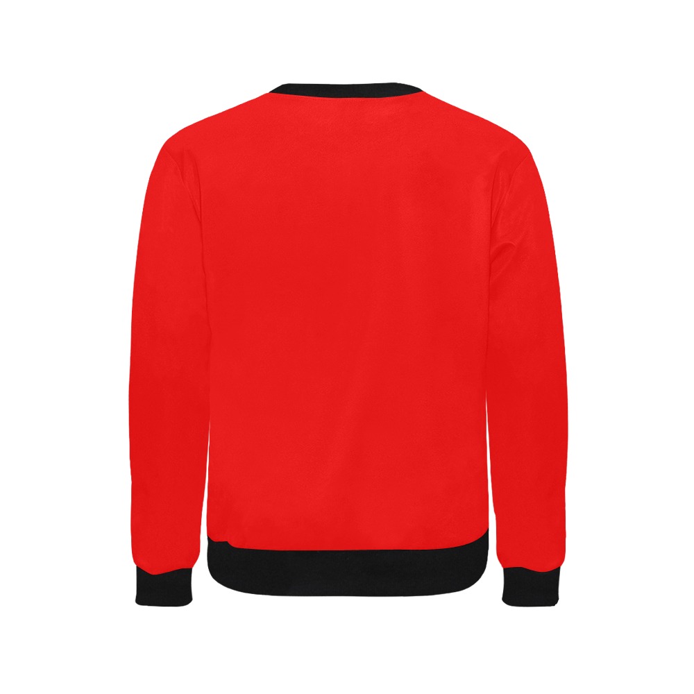 Merry Christmas Red Solid Color Men's Rib Cuff Crew Neck Sweatshirt (Model H34)