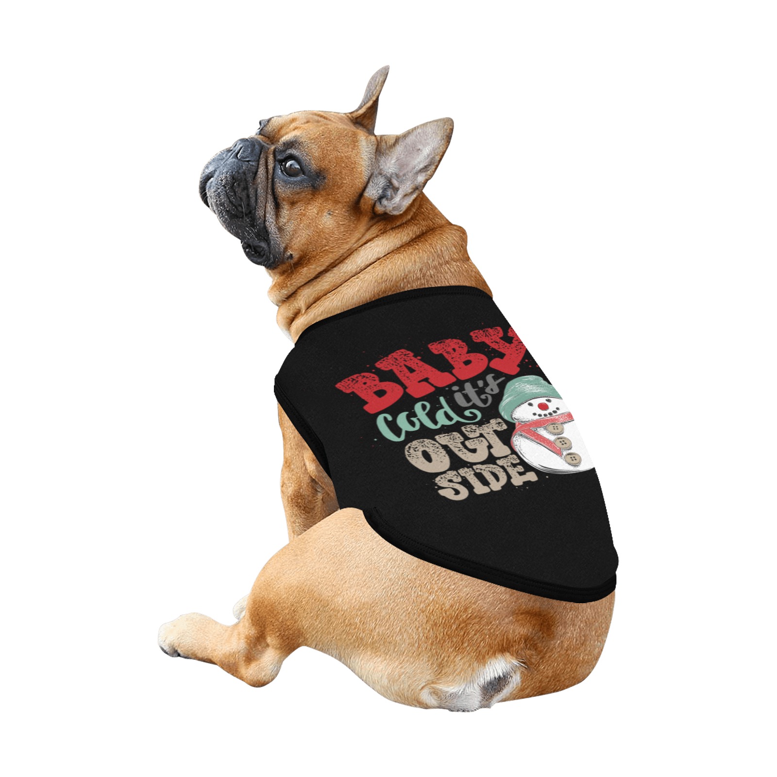 dog black baby its cold outside All Over Print Pet Tank Top