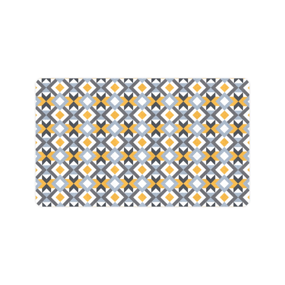 Retro Angles Abstract Geometric Pattern Doormat 30"x18" (Black Base)