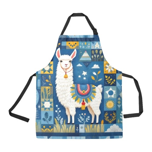 LLama on Blue Geometric