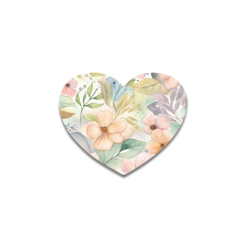 Watercolor Floral 1 Heart Coaster