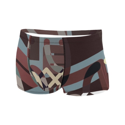 Brown Gray Abstract New Men's All Over Print Boxer Briefs (Model L32)