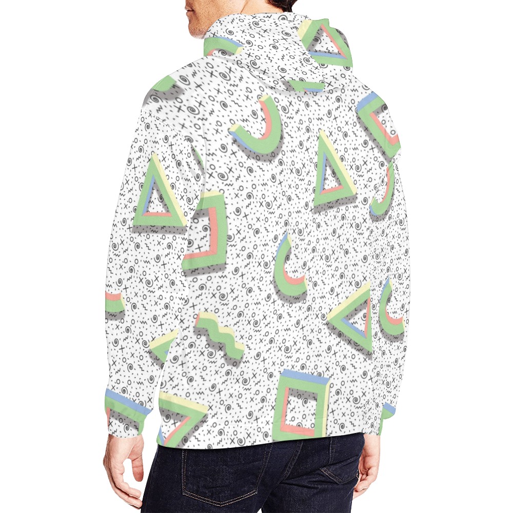 80s 90s Retro Memphis Style All Over Print Hoodie for Men (USA Size) (Model H13)